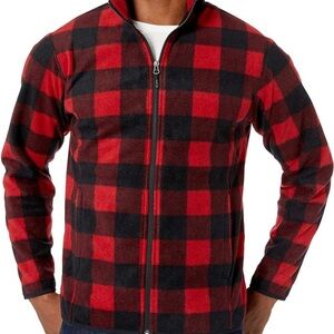 Men’s plaid zipper fleece sweater